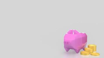 Piggy Bank and coins for Saving or earn concept 3d Rendering . photo
