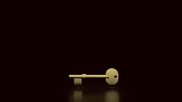 Gold key for security or business concept 3d Rendering . photo