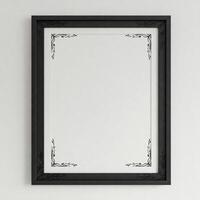 Black framed blank art print on wall photo