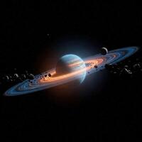 An artist's rendering of the planet saturn photo