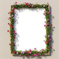 Floral Frame on Beige Wall photo