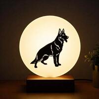 Illuminated German Shepherd Lamp photo