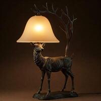 Deer Lamp with Frosted Shade photo