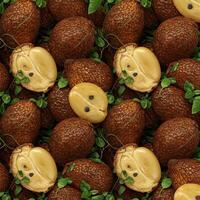 Tropical fruit, sapodilla, pattern, vibrant photo
