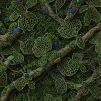Intricate Forest Floor with Lace-like Leaves photo