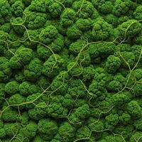 Lush green moss wall texture with vines photo