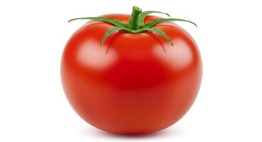 Fresh Red Tomato Isolated on White Background for Food Photography photo