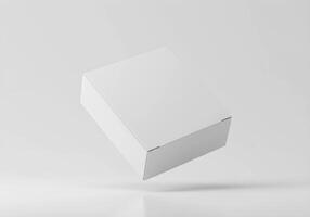 White Box Floating Mockup Presentation for Product Packaging and Branding photo