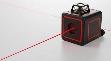 Laser Level Projecting Red Lines for Accurate Measurement and Alignment photo