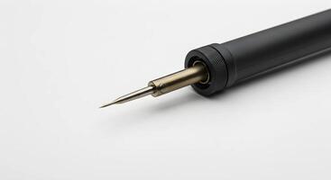 Soldering Iron Tool Close-up on White Background for Electronics Work photo
