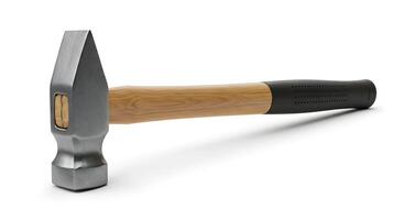 Isolated Sledge Hammer with Wood Handle on White Background Studio Shot photo