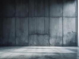 An empty room with concrete walls and a light photo