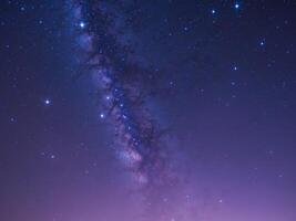 The milky way over the mountains in the night sky photo
