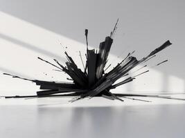 A black and white image of a broken explosion photo