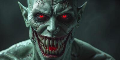Demonic Creature With A Molding Sharp Mouth. photo
