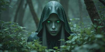 A Mysterious and Enigmatic Creature is Quietly Hiding Deep within the Lush Greenery of Nature. photo