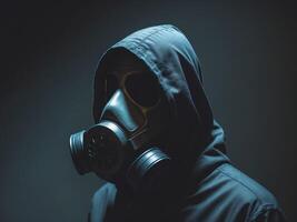 A man in a gas mask photo