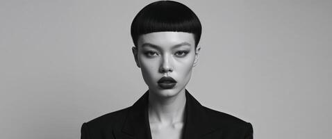 Conceptual Image Of Model Breaking Societal Beauty Norms. photo