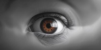 Captivating Close up of a Glowing Animal Eye Filled with Wonder and Intrigue photo
