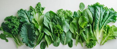 Fresh Green Leafy Vegetables for Healthy Eating and Culinary Creations photo