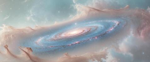 Majestic Spiral Galaxy with Binary Stars Cosmic Nebula Celestial Background photo