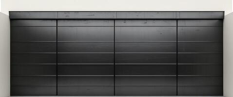 A black door with a white wall behind it photo
