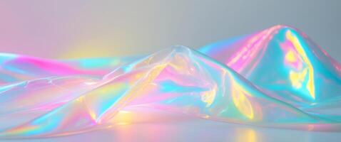 A close up of some colorful plastic on a table photo