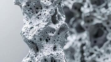 A close up of a rock with holes in it photo