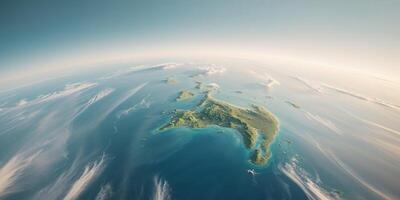 The earth from space, with the island of australia in the middle photo