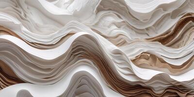 Abstract image displaying layers of textured cream and brown materials photo