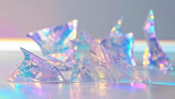 A group of colorful crystals on a table photo