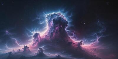 An abstract image of a nebula with stars and clouds photo