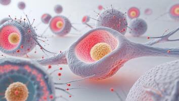 A group of cells with different types of cells photo