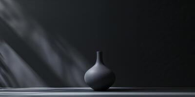 Soft Gradient Shadows on a Deep Black Background photo