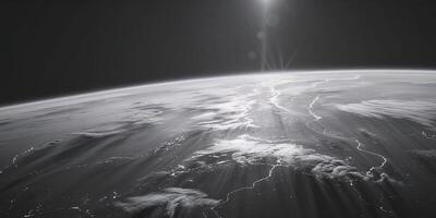 Serene earth a stunning view of our planet from space. photo