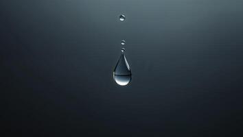 Falling drop of water in the form of a triangle on dark background photo