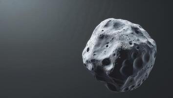 A 3d rendering of a rock on a gray background photo