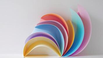 A colorful paper sculpture of a wave photo