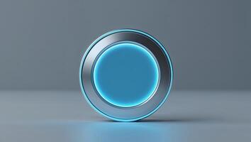 Glowing Circular Button Futuristic Interface Design photo