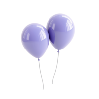 Elegant Lavender Balloons Floating 3D Render of Festive Party Decor png