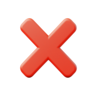3D Red Cross Symbol Design, Negative, Error, UI Element png