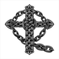 cross made of chains vector