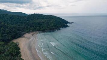 Tropical paradise view of Palawan beaches and jungle from above photo