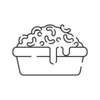 Macaroni and Cheese Icon Outline Style, baked cheesy pasta, great for menu icons and food advertisements. vector