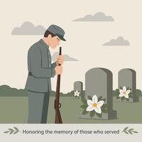 Confederate Memorial Day. honoring the memory of those who served vector