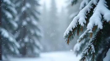 A snowy forest with pine trees and snow video