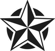 Geometric Star Silhouette - Bold Five-Pointed Symbol with Circular Background Design vector