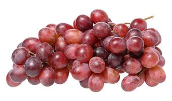 Bunch of ripe, red grapes, isolated background. The grapes are clustered together, showcasing their vibrant color and fresh appearance photo