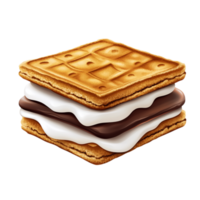 Tasty S mores with Melted Chocolate and Marshmallow Between Crispy Crackers png