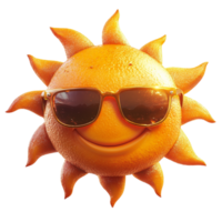 Bright Shiny Sun with Sunglasses and Cheerful Expression for Summer Theme png